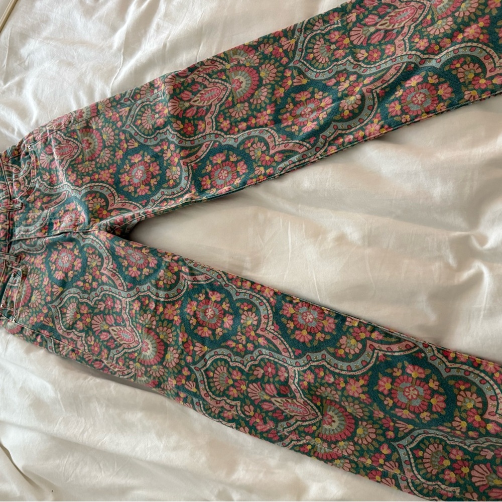 MOTHER Multicolor Paisley Straight Leg Pants